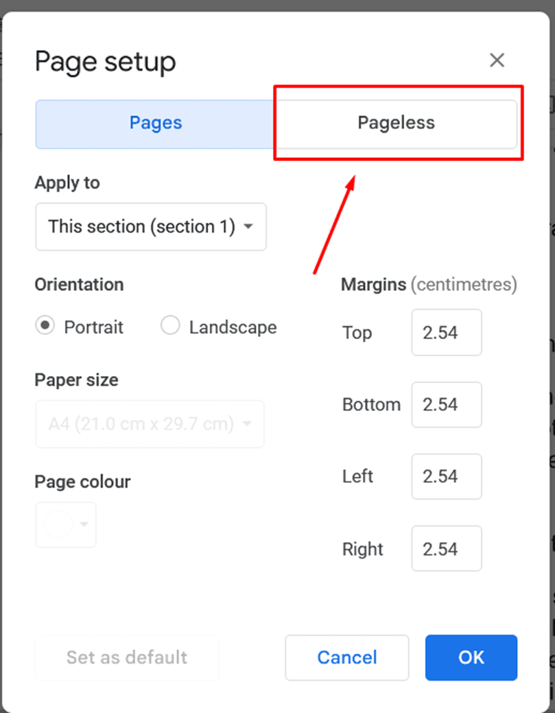 how to remove page break in google docs