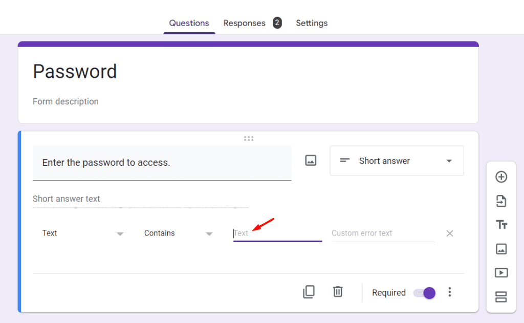 Desired password in text field How to password protect Google Docs