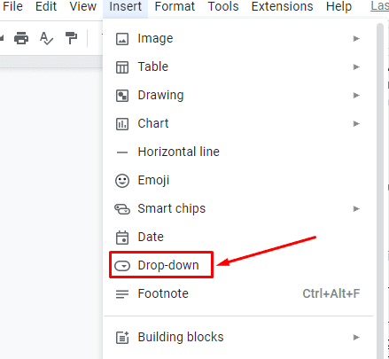 Drop down option How To Insert Drop Down In Google Docs