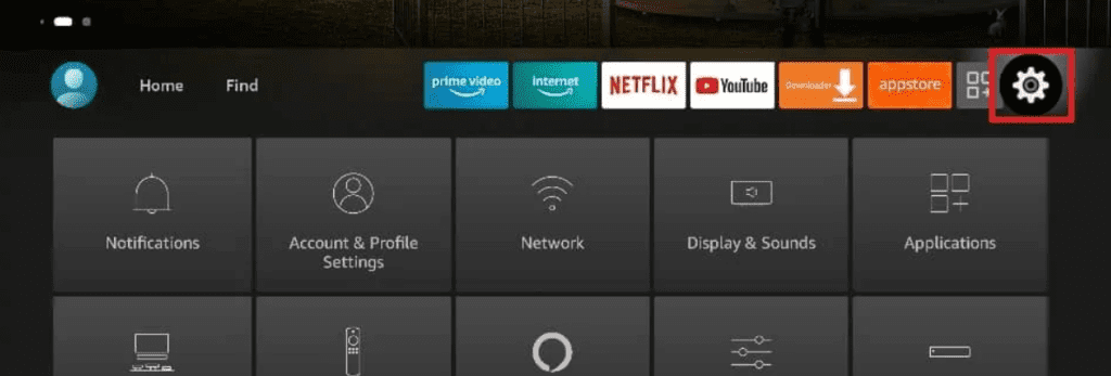 Firestick Settings menu to connect wi fi without remote