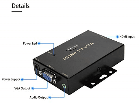VGA adapter ports to connect Firestick to Laptop