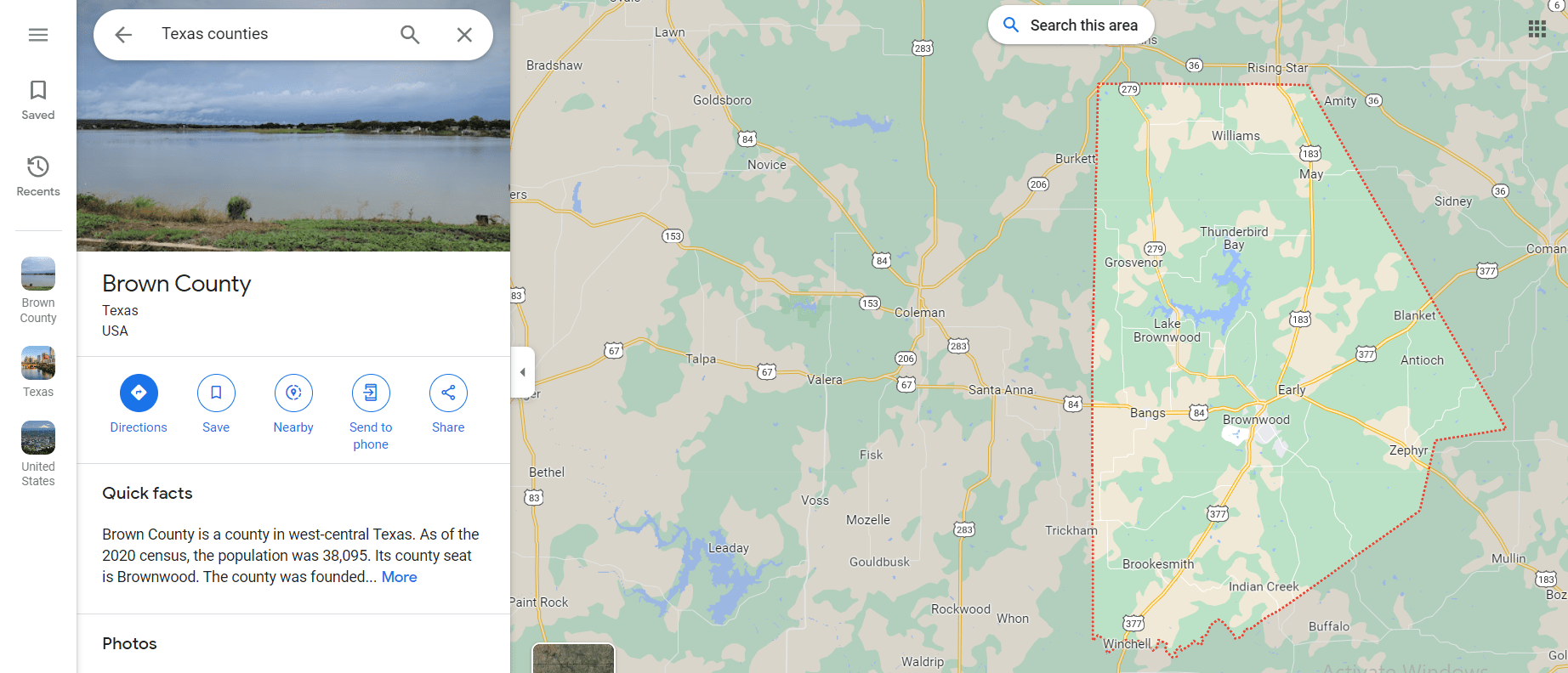 County Lines in Google Maps